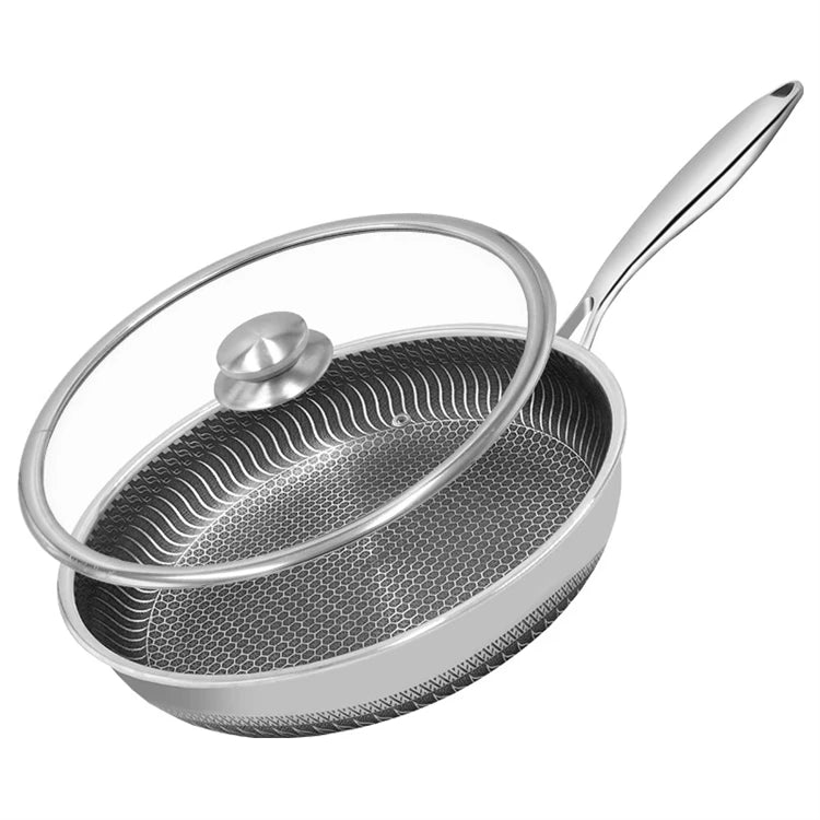 Stainless Steel Nonstick Frying Pan with Lid 28cm