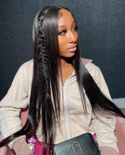 40 Inch Bone Straight Human Hair Wig Brazilian Lace Front Wig