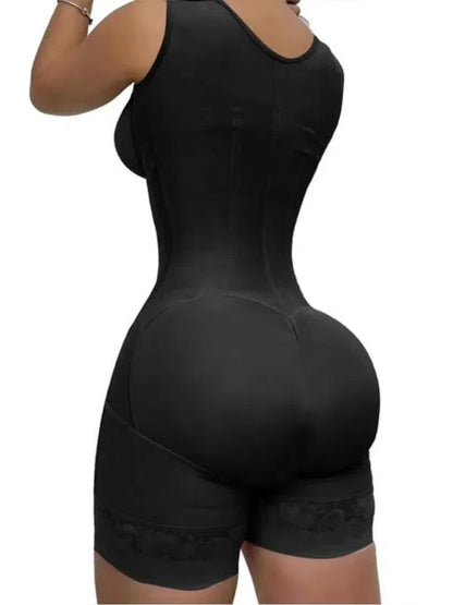 Women's Black Lace-Trimmed Shapewear Bodysuit