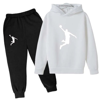 Kids Casual Hoodie and Pants Tracksuit Set