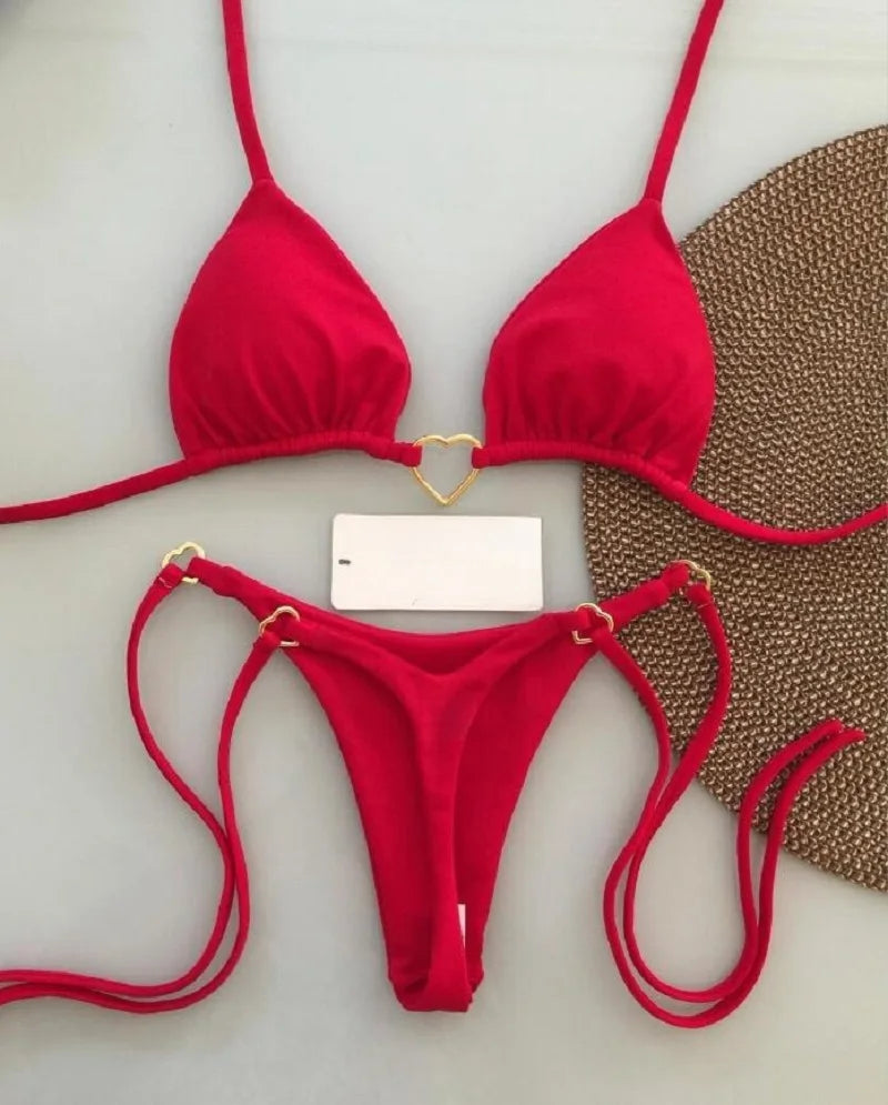 RUOTONSEPT Solid Color Bikini Set Women's Swimwear