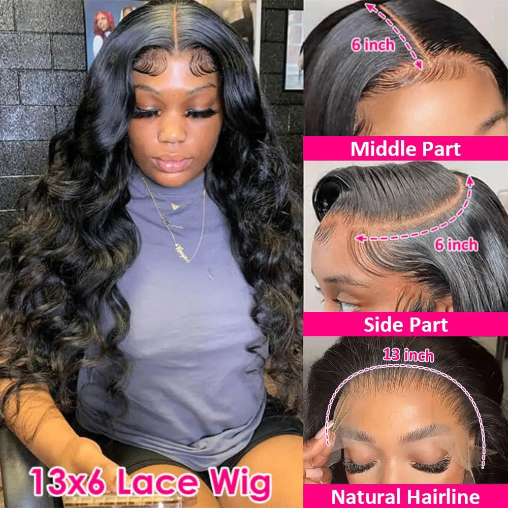 Body Wave Human Hair Glueless Wig 40 42 Inch