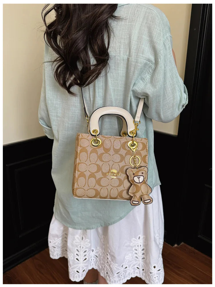 Vintage Monogram Handbag with Bear Charm