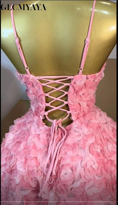 Rose Floral Spaghetti Strap A-line Mini Dress