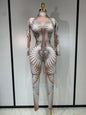 Sparkly Diamond Mesh Jumpsuit for Women