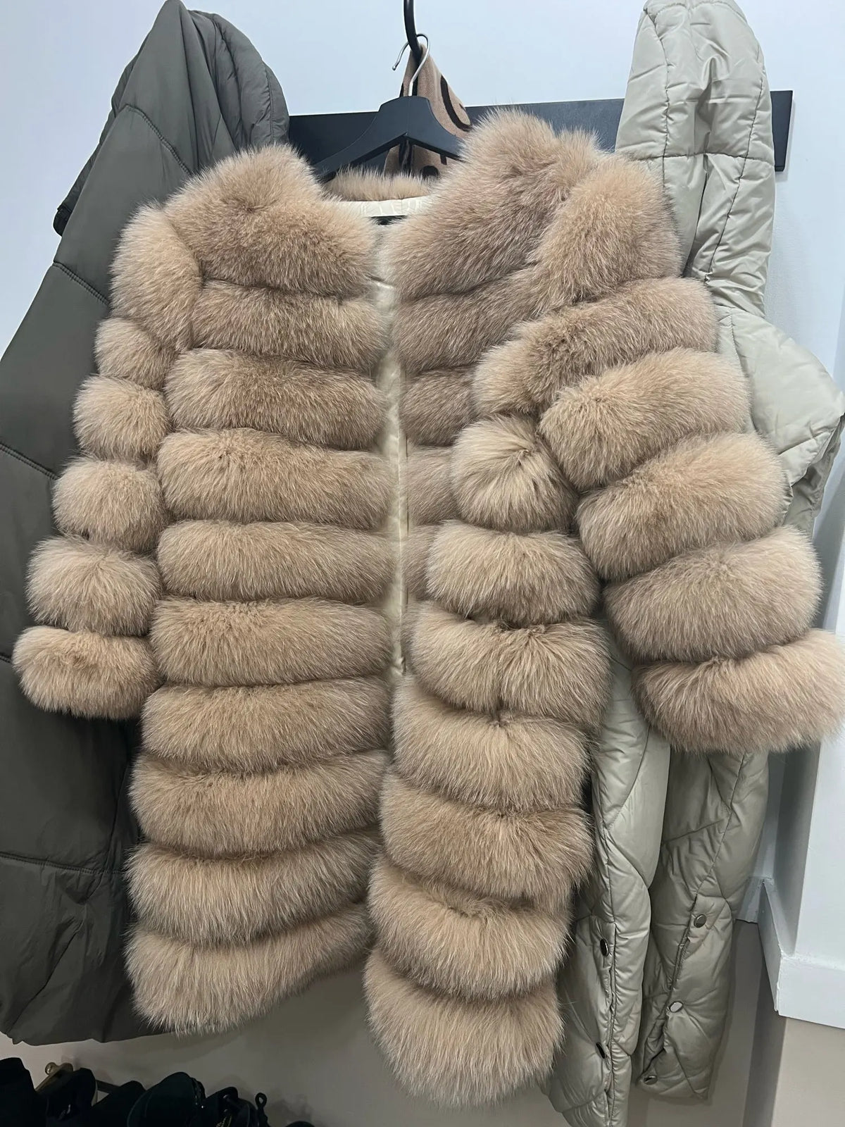 4in1 Women Fox Fur Coat Winter Outerwear