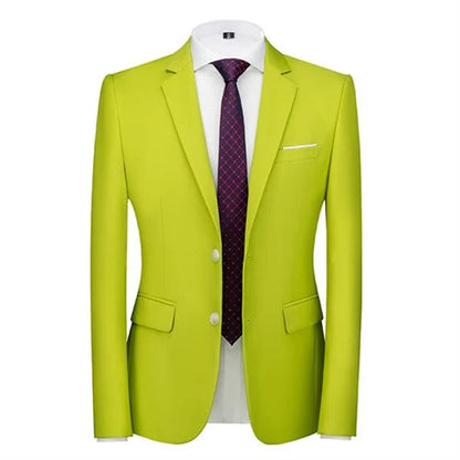 Men's Solid Color Formal Suit Jacket Slim Fit Blazer