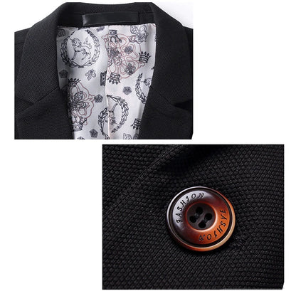 Men's Slim Fit Polyester Suit Blazer for Formal Wear