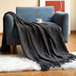 Khaki Knitted Acrylic Blanket with Tassels