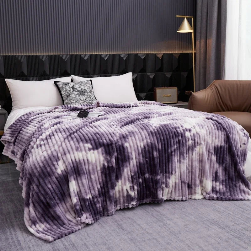 Tie Dye Flannel Fleece Blanket for Beds