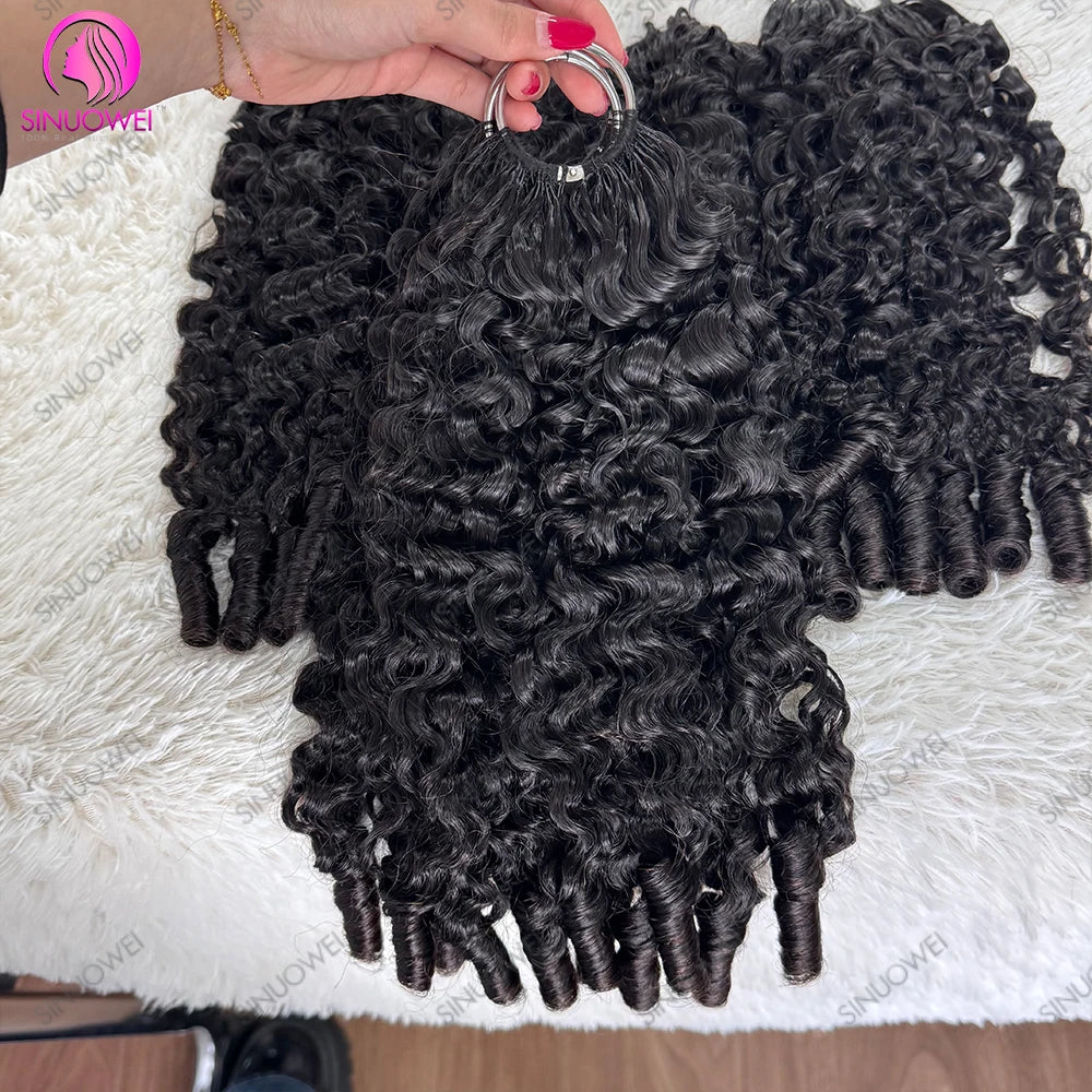 Burmese Curly Human Hair Feather Crochet Extensions