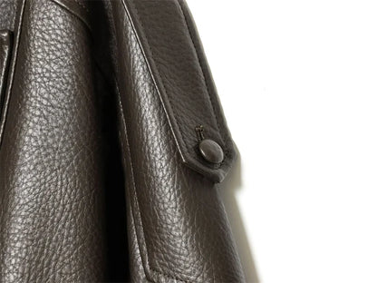Black Long Sleeve Faux Leather Motorcycle Jacket