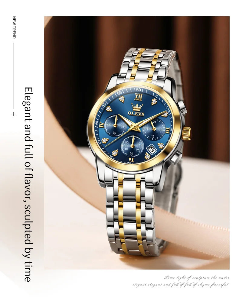 OLEVS 2858 Luxury Quartz Women Watch with Diamonds