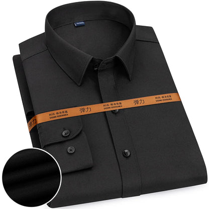 Men's Slim Fit Solid Color White Dress Shirt