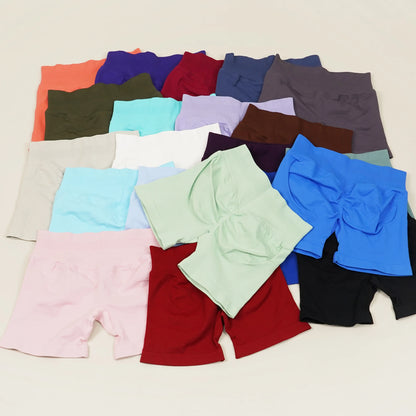 Seamless Strappy Yoga Bra and Scrunch Butt Shorts Set