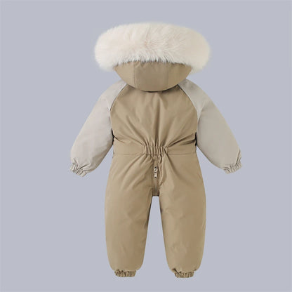 Winter Baby Ski Suit Plus Velvet Jumpsuit Waterproof