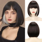 Pink Bob Synthetic Wig with Bangs for Cosplay