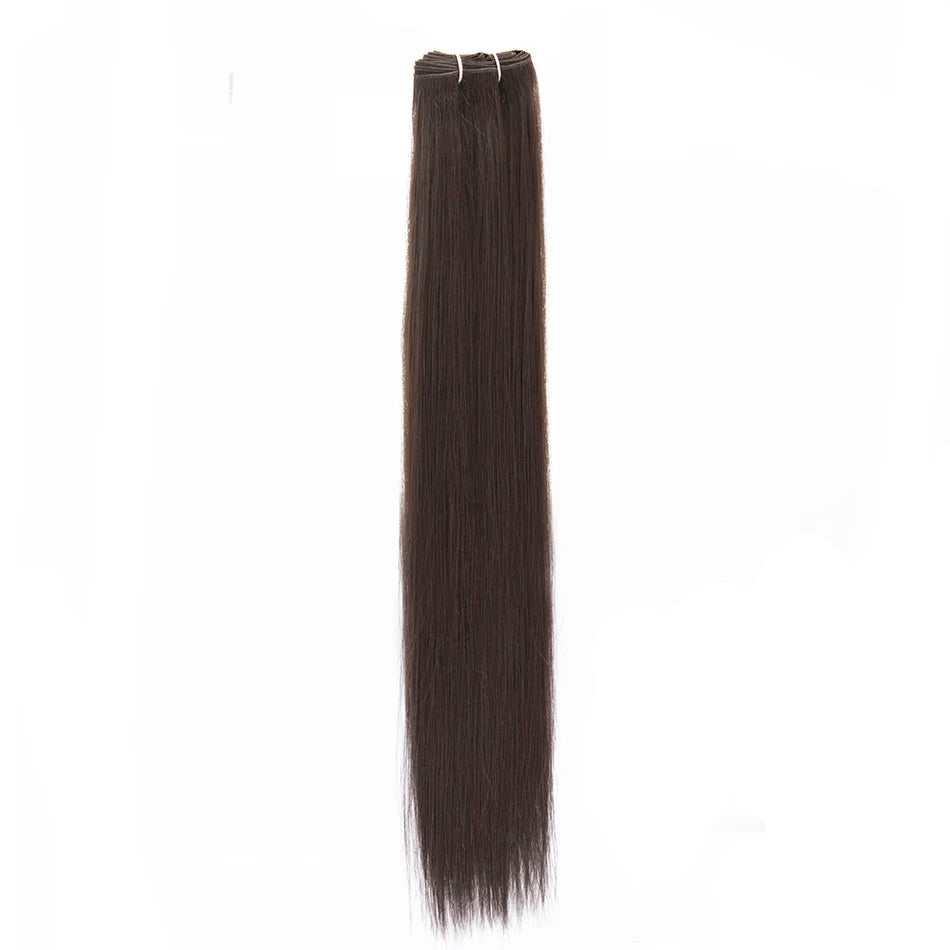 Bone Straight Synthetic Hair Bundles Yaki Weaving