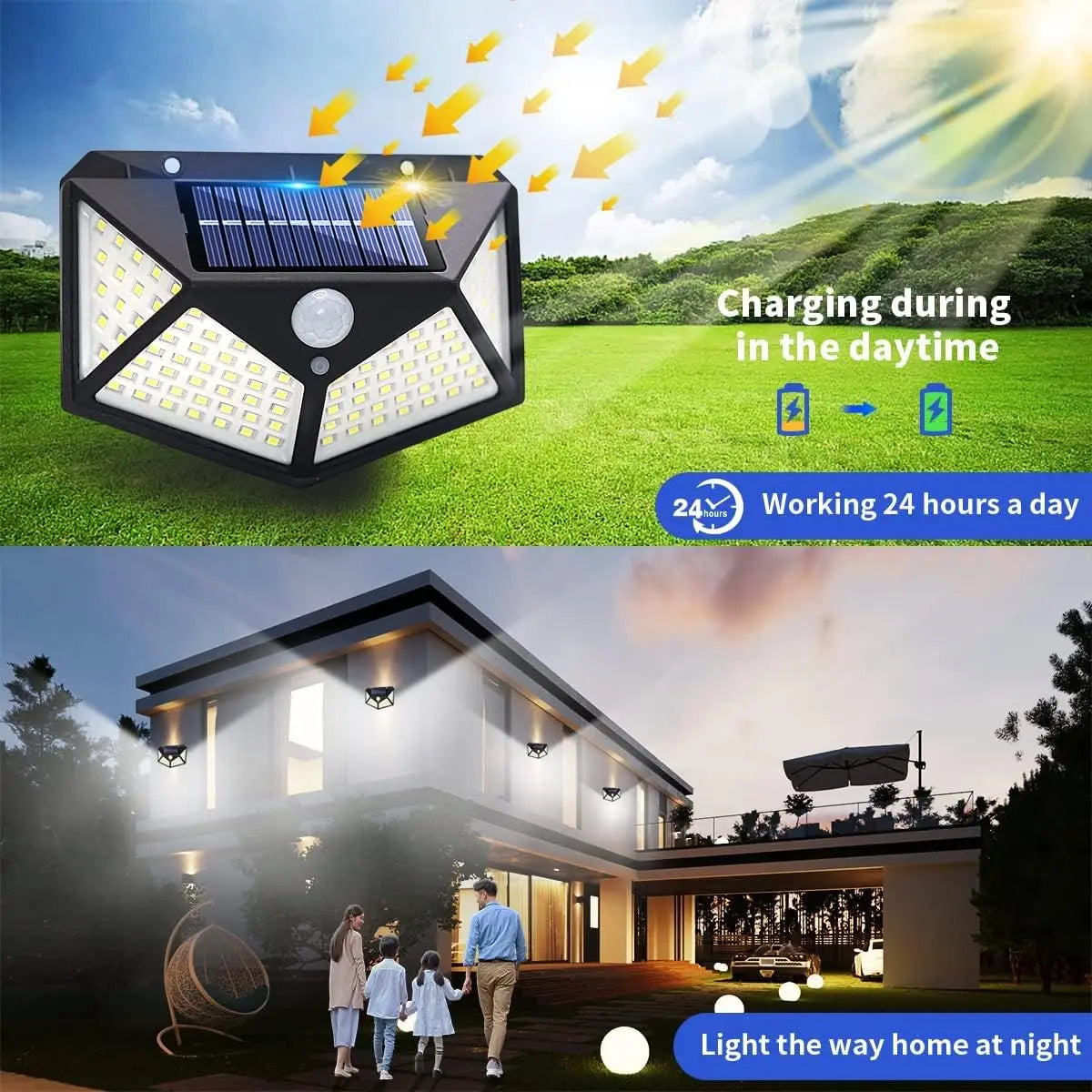 100 LED Solar Security Lamp Waterproof Motion Sensor