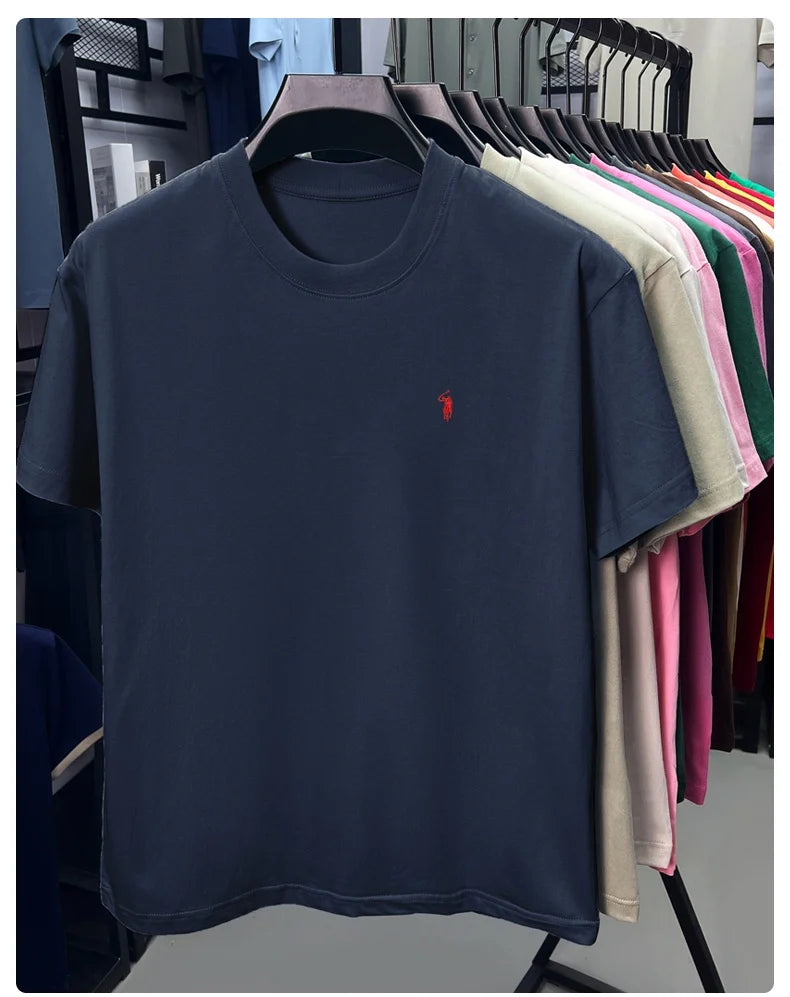 Cotton Men's Short Sleeve T-Shirt Casual Round Neck