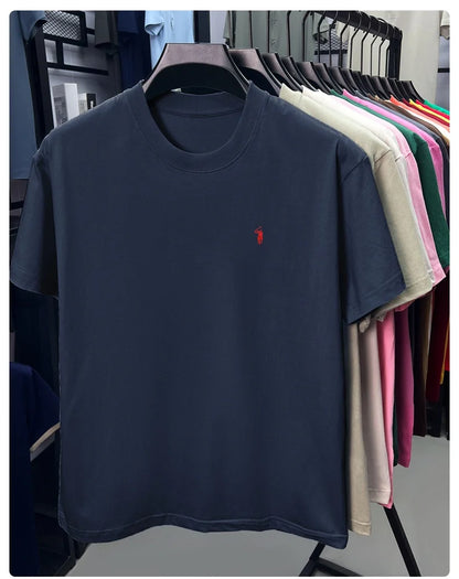 Cotton Men's Short Sleeve T-Shirt Casual Round Neck