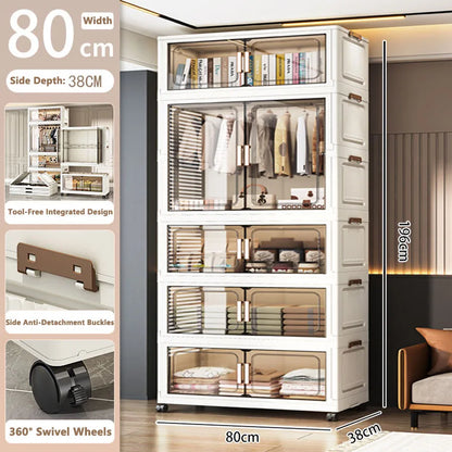 Multi-Layer Plastic Storage Cabinet for Home Use