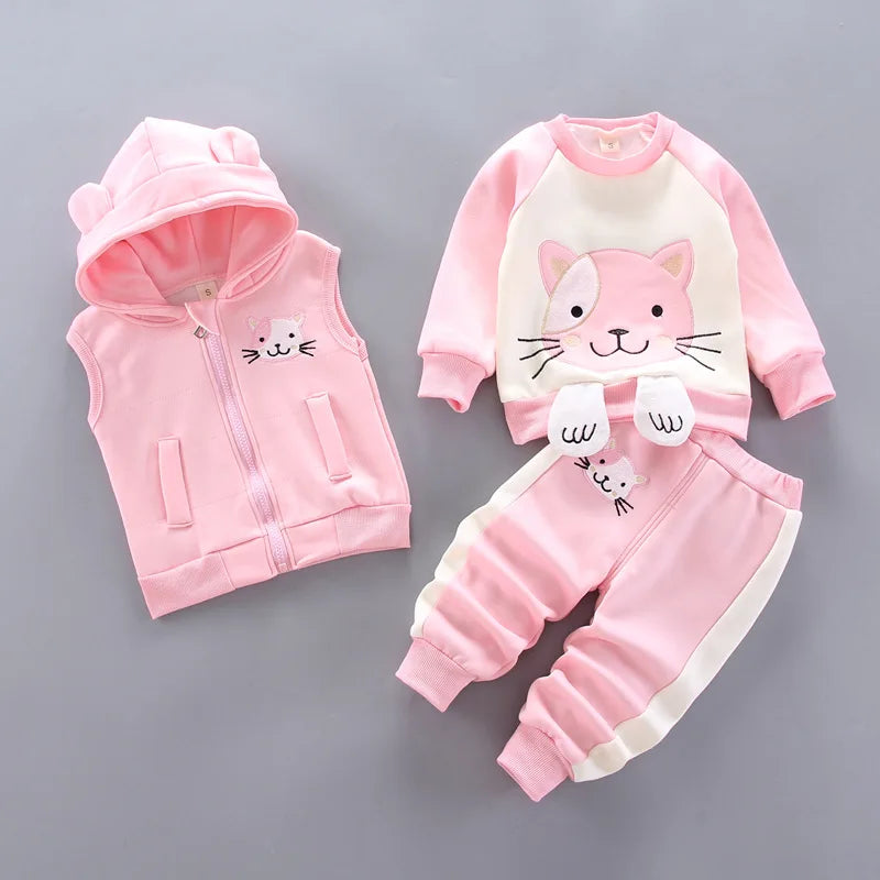 Children's Hooded Fleece Outfit Set for Toddlers