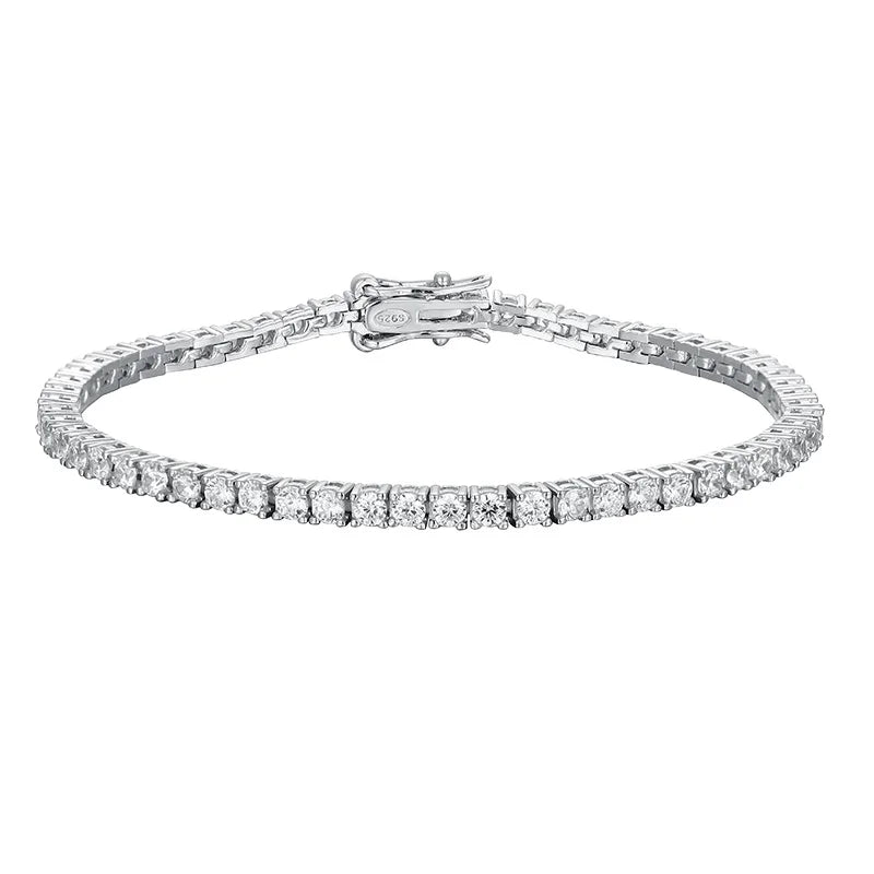 Moissanite Tennis Bracelet 925 Sterling Silver White Gold
