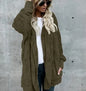 Winter Fleece Cardigan Jacket Women Hooded Outerwear