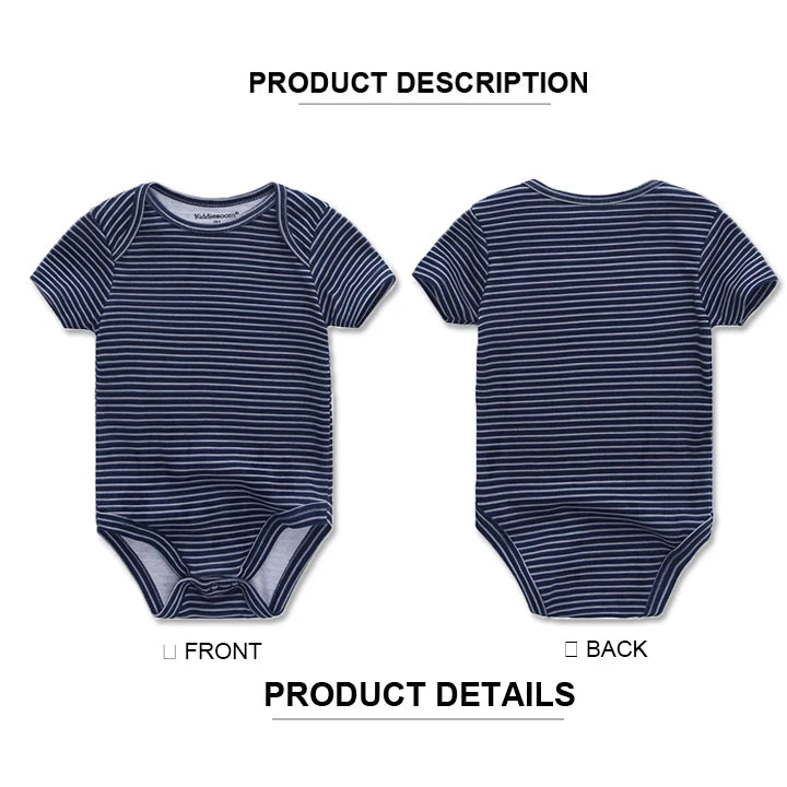 Kiddiezoom Cartoon Short Sleeve Baby Bodysuits 100% Cotton