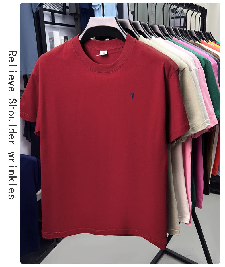 Cotton Men's Short Sleeve T-Shirt Casual Round Neck