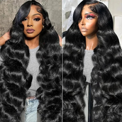 Body Wave Lace Frontal Wig 200 Density Human Hair 42 44 Inch