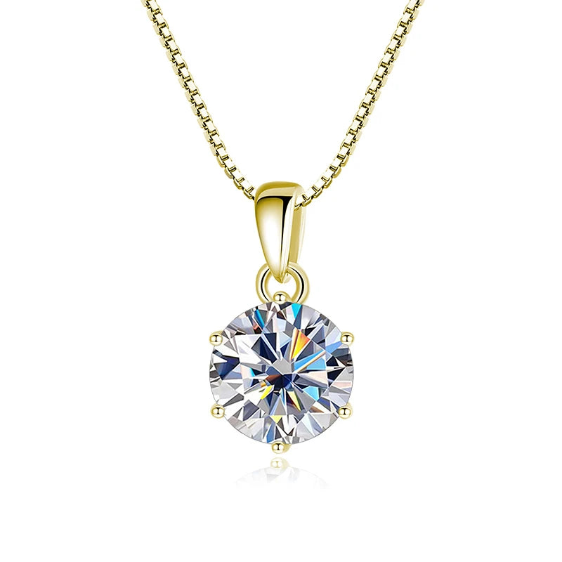 Moissanite Pendant Necklace 925 Sterling Silver Women