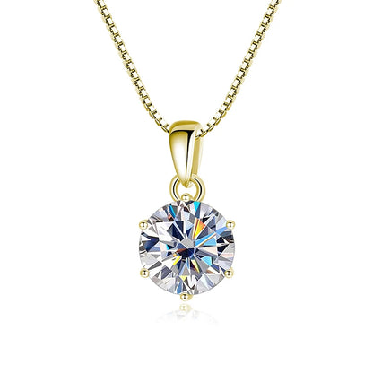 Moissanite Pendant Necklace 925 Sterling Silver Women