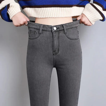 Women's Winter Plush Stretch Skinny Jeans