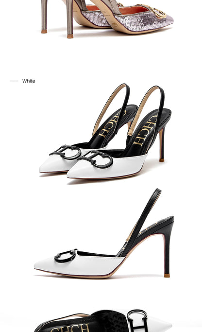 CHCH Women's Closed Toe Strappy Heels for Weddings