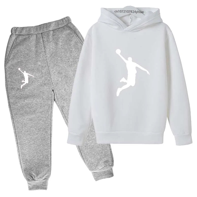 Kids Casual Hoodie and Pants Tracksuit Set