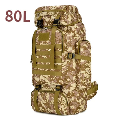 80L Tactical Mountaineering Backpack for Hiking Camping