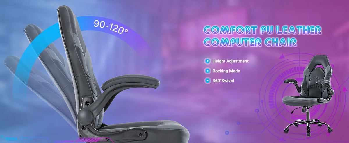 JHK Adjustable PU Leather Gaming Desk Chair