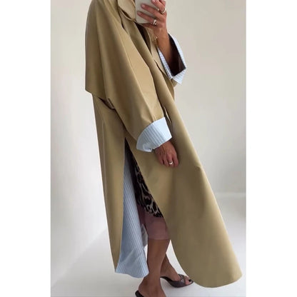Women's Windproof Trench Coat Loose Fit Overcoat