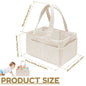 Baby Diaper Caddy Organizer Corduroy Beige Tote