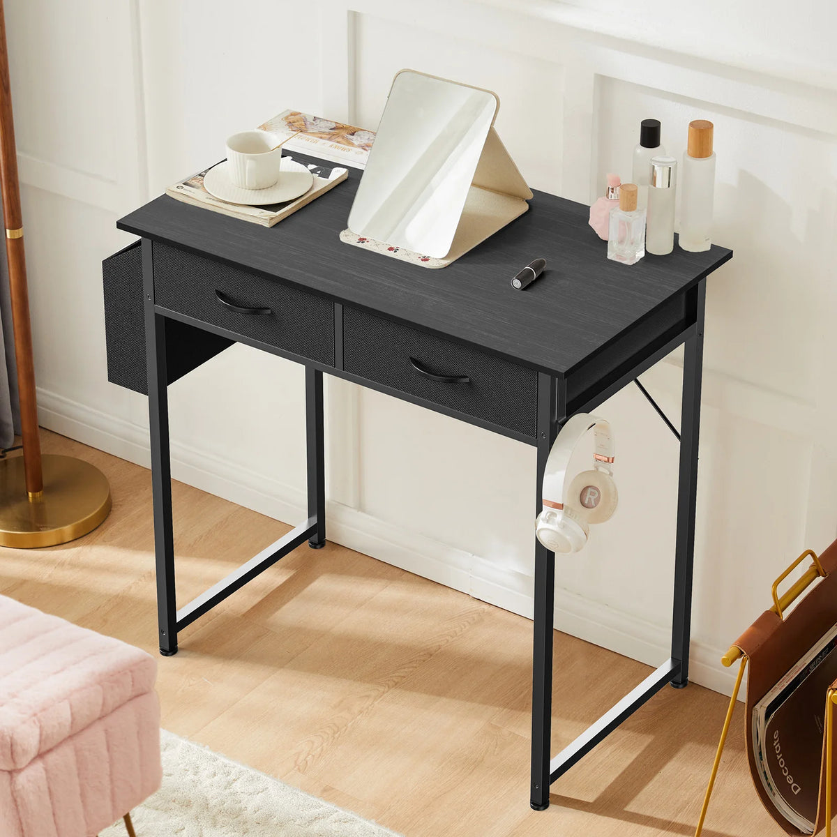 32 Inch Modern Office Desk with Fabric Drawers