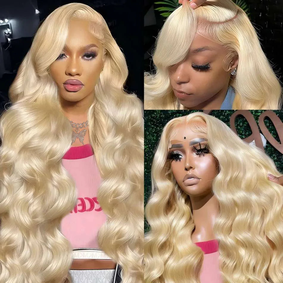 613 Body Wave Lace Frontal Wig Human Hair Blonde 30 Inch