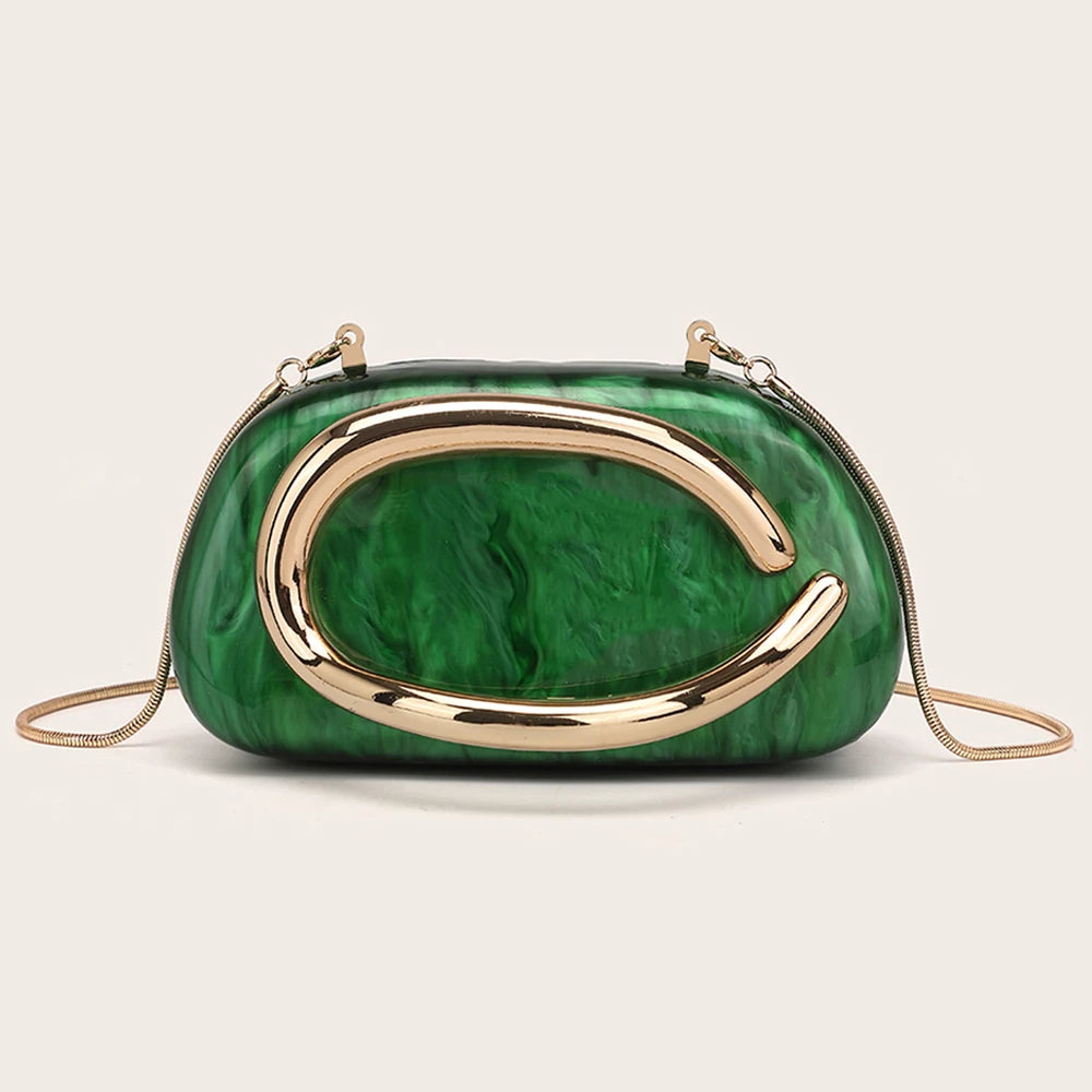 Gold PVC Evening Clutch Bag for Women