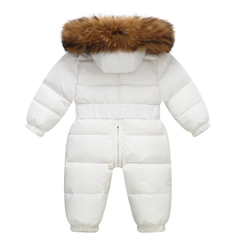 Children's Waterproof Hooded Down Snowsuit for Winter