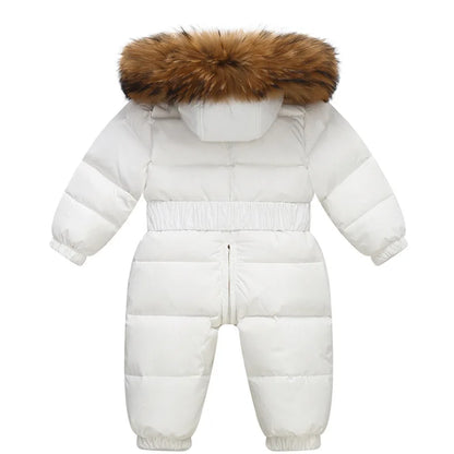 Children's Waterproof Hooded Down Snowsuit for Winter