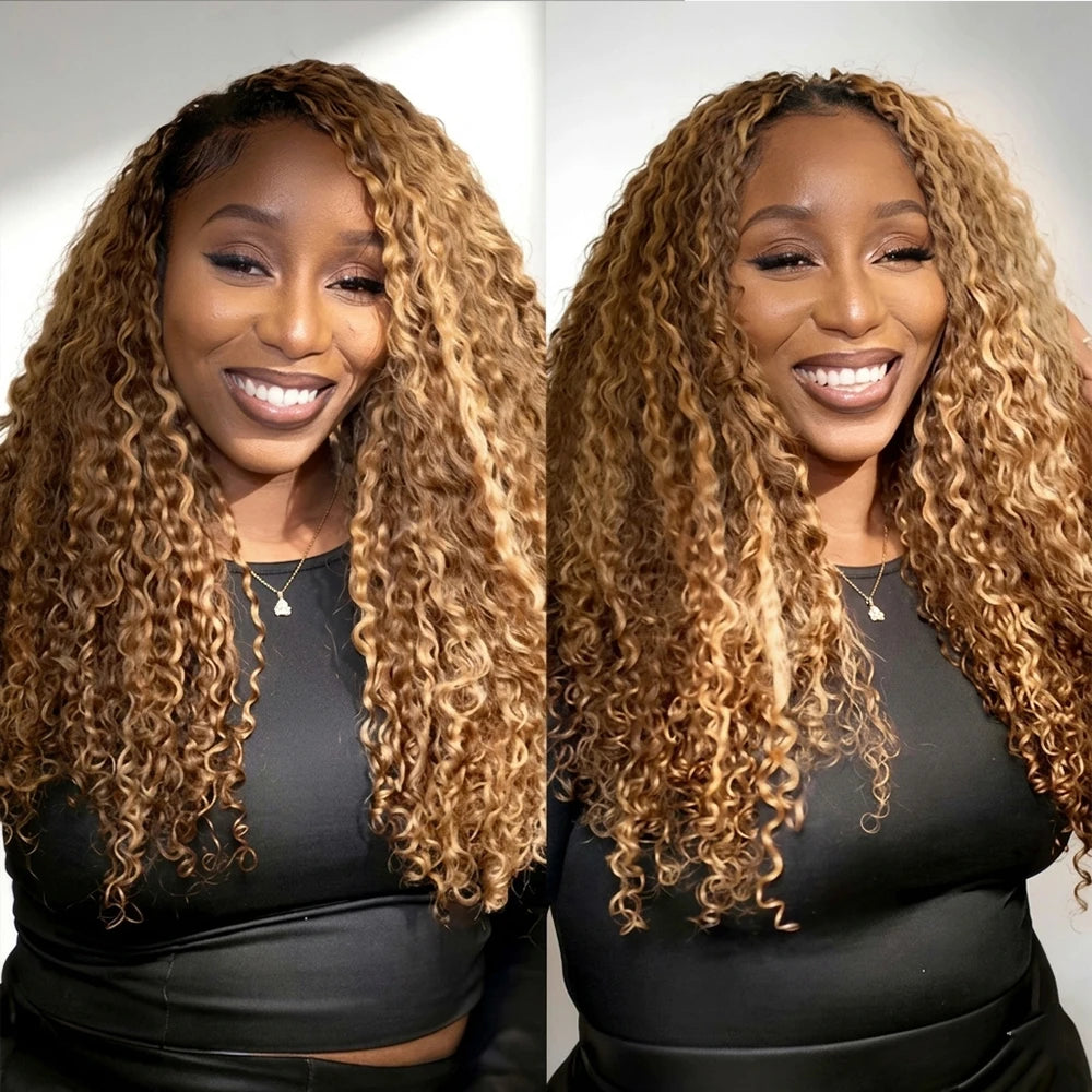 Burmese Curly Crochet Human Hair Extensions Natural Black