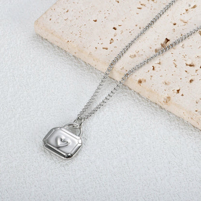 Stainless Steel Heart Pendant Necklace for Women