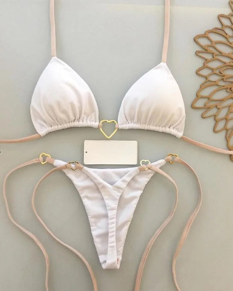RUOTONSEPT Solid Color Bikini Set Women's Swimwear