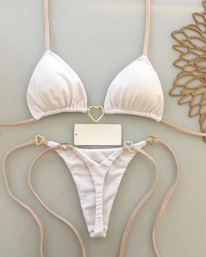 RUOTONSEPT Solid Color Bikini Set Women's Swimwear